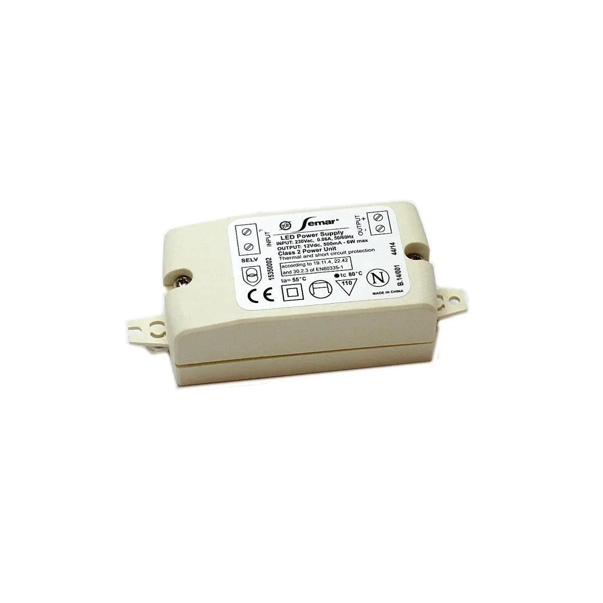 Transformateur 12V 500mA 6W pour hotte Falmec 105030229