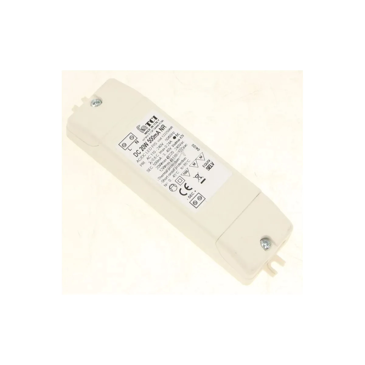 Transformateur LED TCI 122250NR DC 20W 500mA NR 133.0055.942 - Roblin