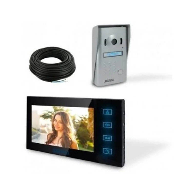 Visiophone filaire 2 fils noir - Promos