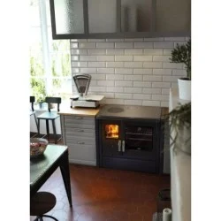 CUISINIERE A BOIS DEVILLE C088AC06 MELISSE 90 HYDRO BLEU NUIT