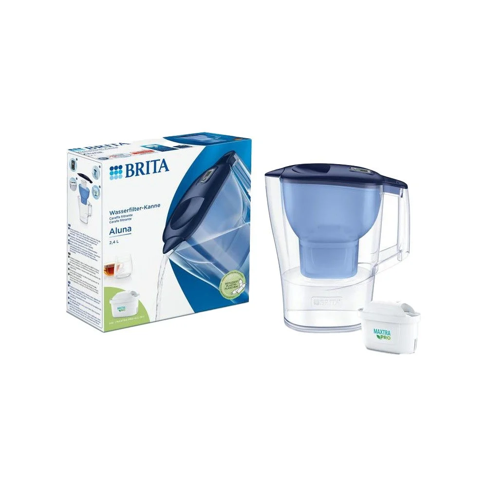 BRITA Carafe filtrante 2.4L Aluna Bleue + cartouche filtrante MAXTRA PRO (filtre aussi les PFAS) - AllSpares