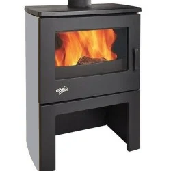 Poêle à Bois GODIN chinon 362113 émail gris argenté