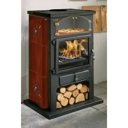 Poêle à Bois GODIN chamonix xxl 350104 céramique bordeaux brillant