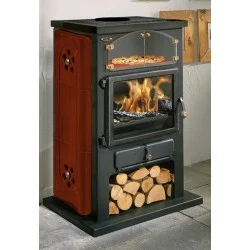 Poêle à Bois GODIN chamonix xxl 350104 céramique bordeaux mat